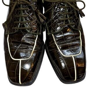 Marco Vicci 9 .5 Alligator True Ventage Men's Dress Shoe Rounded Toe 9 1/2